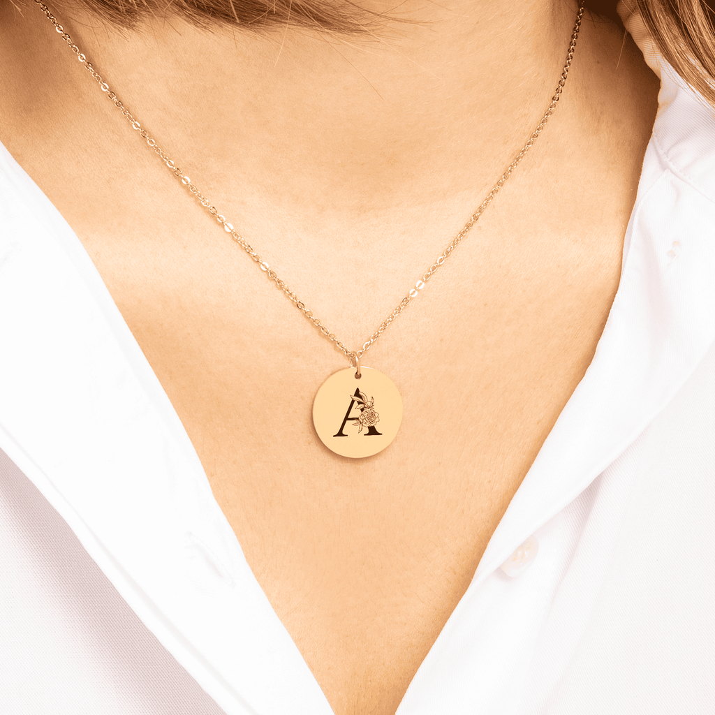 Solyre Blumen-Initialen-Halskette | Personalisiert